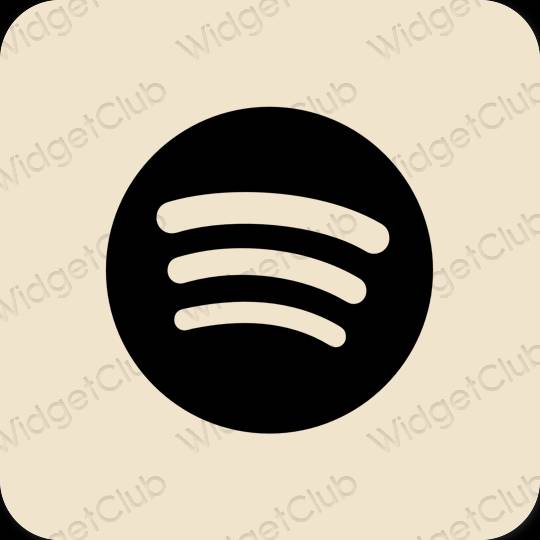 Estetic bej Spotify pictogramele aplicației