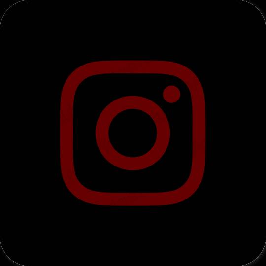Esteettinen musta Instagram sovelluskuvakkeet