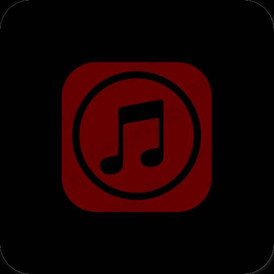 Esztétika fekete Music alkalmazás ikonok