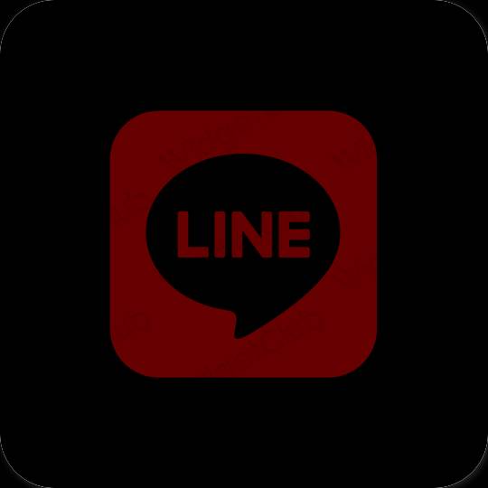 Estetisk svart LINE app ikoner