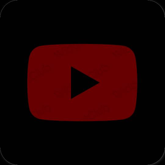 Ესთეტიური ყავისფერი Youtube აპლიკაციის ხატები