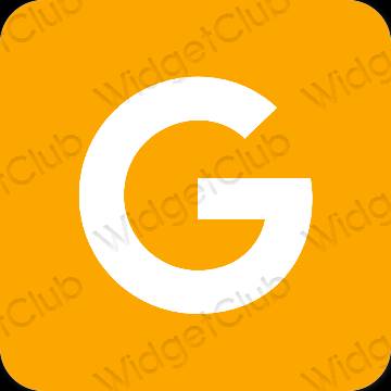 Estético laranja Google ícones de aplicativos