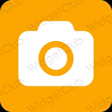 Estético naranja Camera iconos de aplicaciones