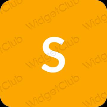 Estético laranja SHEIN ícones de aplicativos