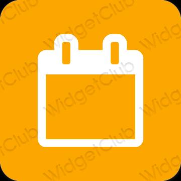 Estetický oranžový Calendar ikony aplikací