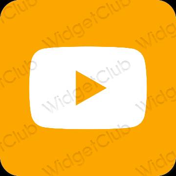 Esthétique orange Youtube icônes d'application