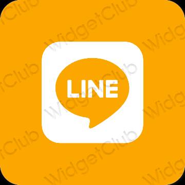 Estetik oren LINE ikon aplikasi