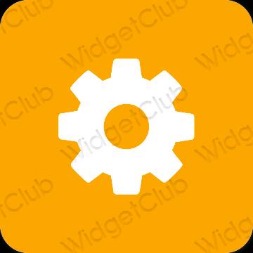 Estetyka Pomarańczowy Settings ikony aplikacji