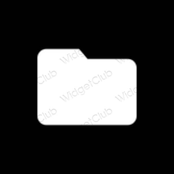 Estetický Černá Files ikony aplikací