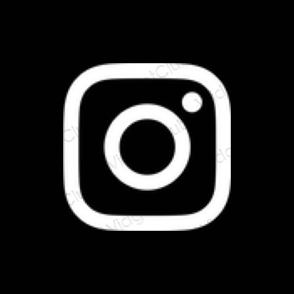 เกี่ยวกับความงาม สีดำ Instagram ไอคอนแอพ
