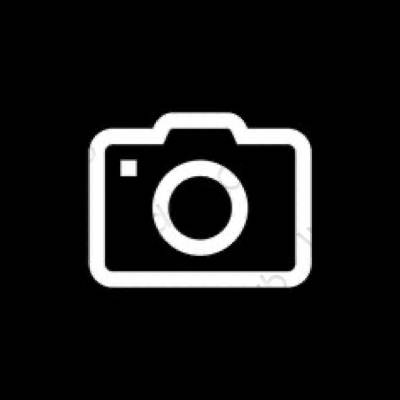 Естетичен черен Camera икони на приложения