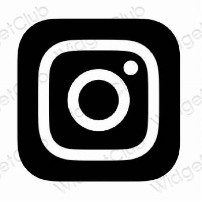 Αισθητικός μαύρος Instagram εικονίδια εφαρμογών