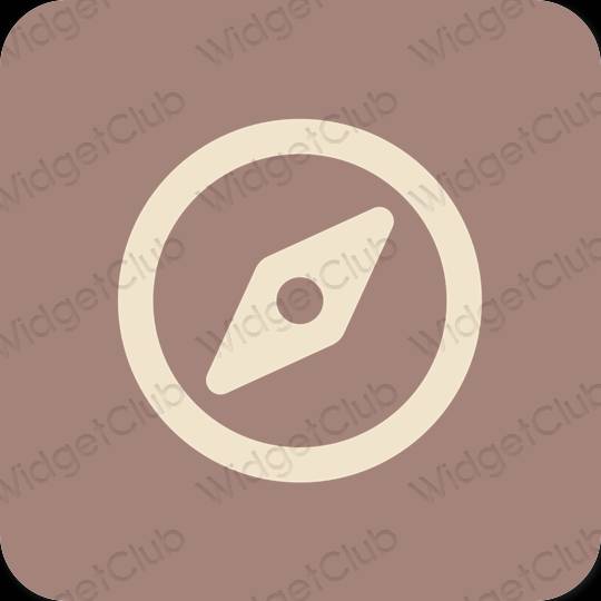 Естетичен кафяво Safari икони на приложения