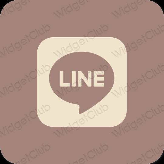 Естетски браон LINE иконе апликација