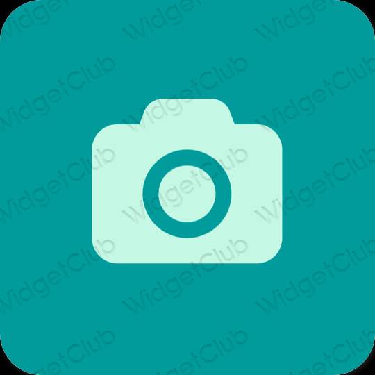 Estetico blu Camera icone dell'app