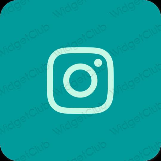 Estético azul Instagram iconos de aplicaciones