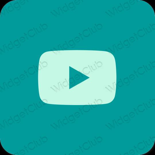 Aesthetic blue Youtube app icons