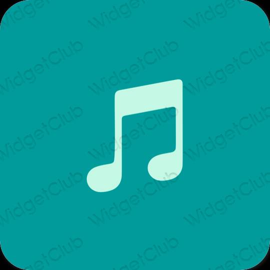 אֶסתֵטִי כָּחוֹל Apple Music סמלי אפליקציה