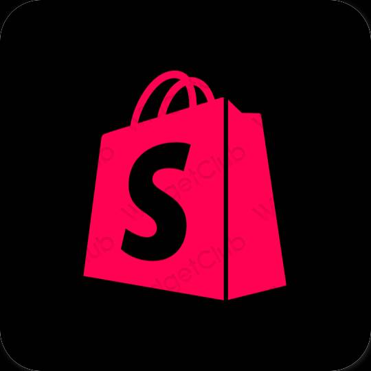 Estético Preto Shopify ícones de aplicativos