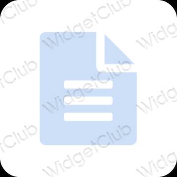 Esztétika pasztell kék Notes alkalmazás ikonok
