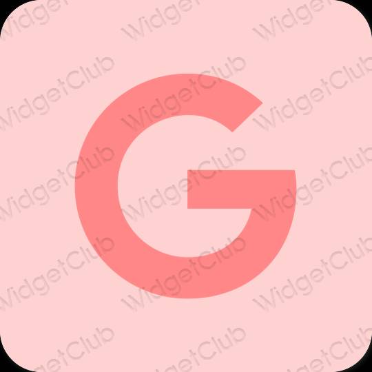Aesthetic pink Google app icons