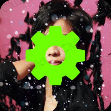 Estetski zelena Settings ikone aplikacija