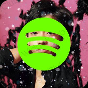 Esthétique vert Spotify icônes d'application