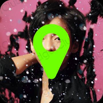 Æstetisk grøn Map app ikoner