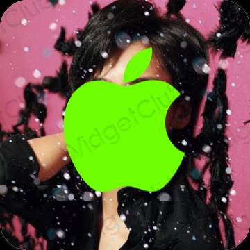 Esztétika zöld Apple Store alkalmazás ikonok