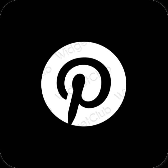 Estetico Nero Pinterest icone dell'app