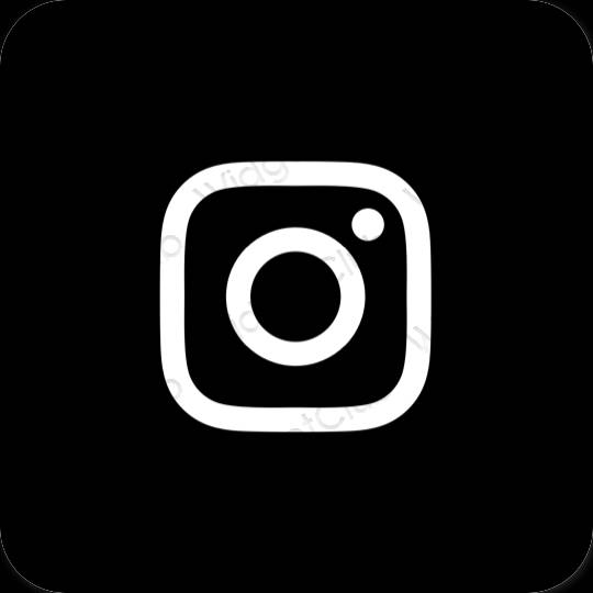 Estetické čierna Instagram ikony aplikácií