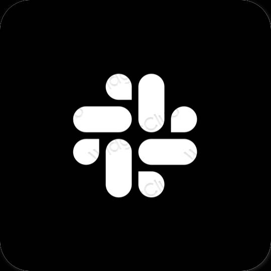 미적인 검은색 Slack 앱 아이콘