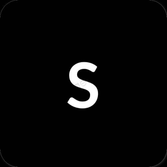 Estetisk svart SHEIN app ikoner