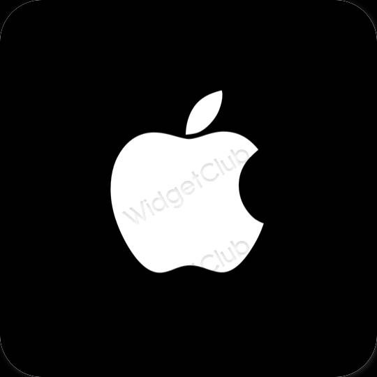 Aesthetic black Apple Store app icons