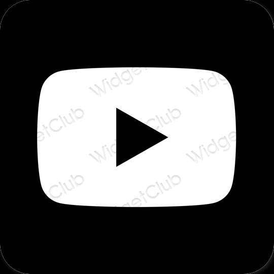 Естетичен черен Youtube икони на приложения