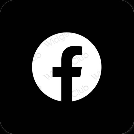 Estetsko Črna Facebook ikone aplikacij