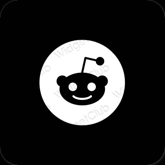 Ästhetisch Schwarz Reddit App-Symbole
