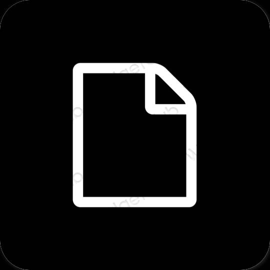 Estetsko Črna Notes ikone aplikacij