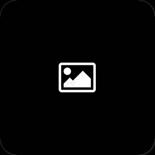 미적인 검은색 Photos 앱 아이콘