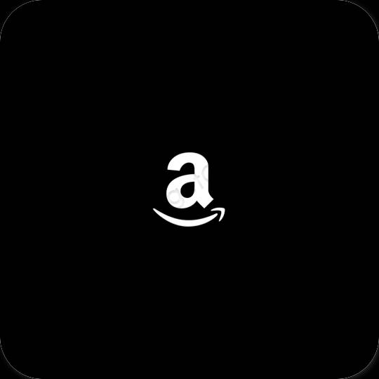 Estético Preto Amazon ícones de aplicativos
