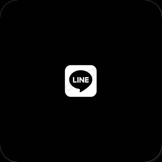 Αισθητικός μαύρος LINE εικονίδια εφαρμογών