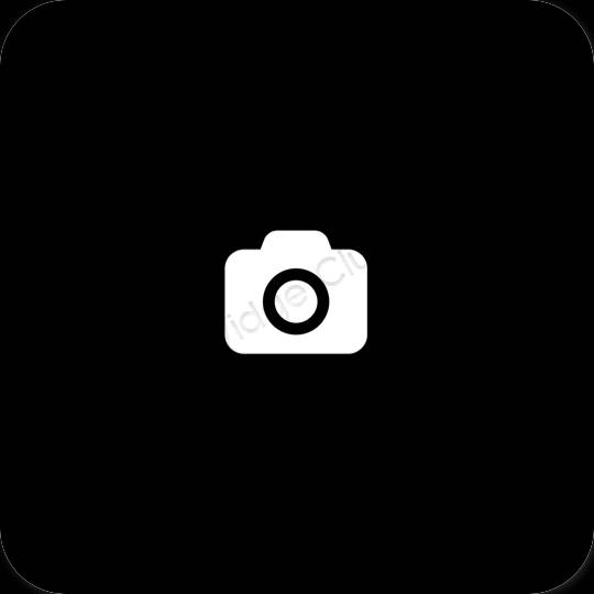 Αισθητικός μαύρος Camera εικονίδια εφαρμογών