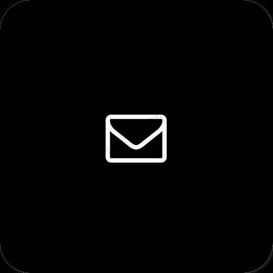 审美的 黑色的 Mail 应用程序图标