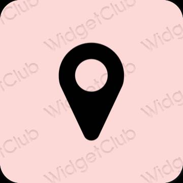 미적인 파스텔 핑크 Map 앱 아이콘