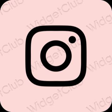 Esteetiline pastelne roosa Instagram rakenduste ikoonid
