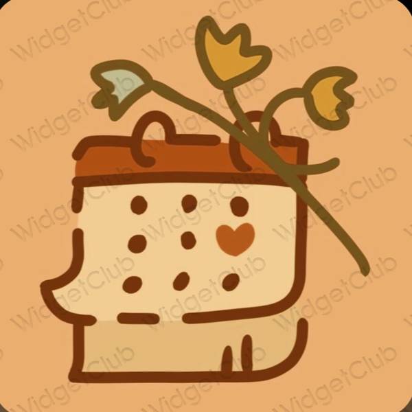 Estetico Marrone Calendar icone dell'app