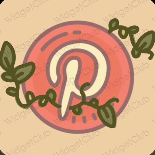 Pictograme pentru aplicații Pinterest estetice