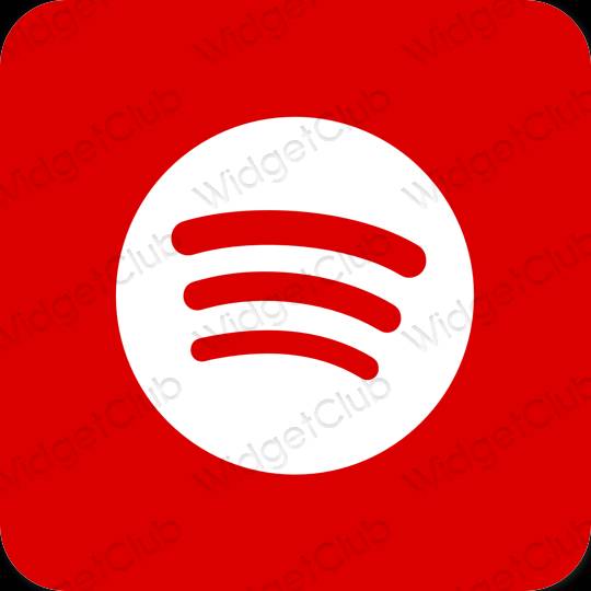 Estetsko rdeča Spotify ikone aplikacij