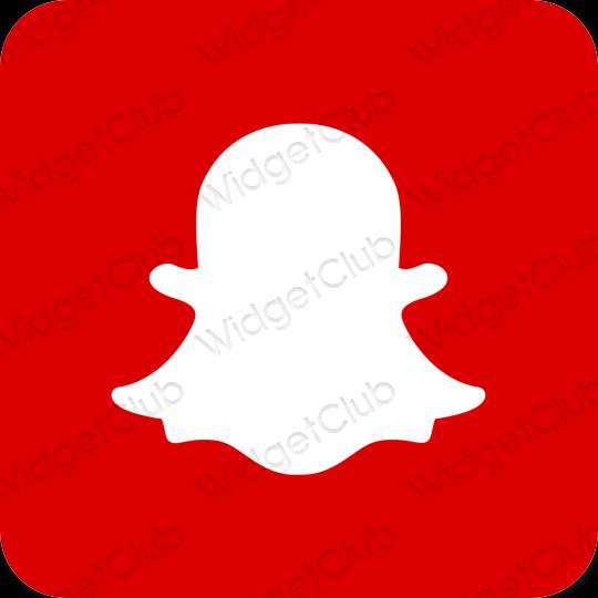 Estetyka czerwony snapchat ikony aplikacji