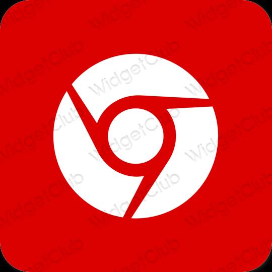 Ästhetisch rot Chrome App-Symbole